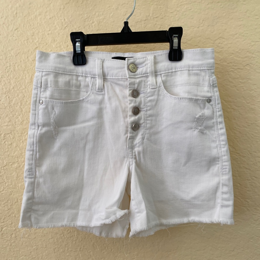 Bebe white denim shorts. Preowned, size 25